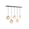 Závesná lampa 5L 104x20x120 cm RAKEL antický bronz + dymová