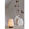 Stolová lampa Ø20x29 cm BIBIA, potlač dreva, tmavohnedá+biela