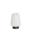 Stolová lampa Ø20x29 cm BIBIA, potlač dreva, tmavohnedá+biela