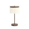Stolová lampa LED Ø17x35 cm DINY potlač dreva tmavohnedá+krémová