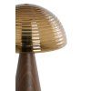 Stolová lampa Ø30x43 cm MUEDA sklo hnedé+potlač dreva d hnedá