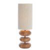 Stolová lampa Ø22x67,5 cm DANIALO potlač dreva prírodná+lano krémová