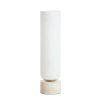 Stolová lampa Ø12x47 cm RYLANO sklo mliečna+piesková+antický bronz
