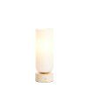 Stolová lampa Ø12x35 cm RYLANO sklo mliečna+piesková+antický bronz