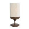 Stolová lampa Ø22,5x50 cm DANIA drevená potlač hnedá+lano krémová