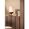 Stolová lampa Ø22,5x50 cm DANIA drevená potlač hnedá+lano krémová