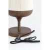 Stolová lampa Ø22,5x50 cm DANIA drevená potlač hnedá+lano krémová