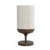 Stolová lampa Ø22,5x50 cm DANIA drevená potlač hnedá+lano krémová