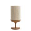 Stolová lampa Ø22,5x50 cm DANIA potlač dreva prírodná + lano krémová