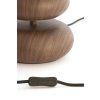 Stolová lampa Ø22x50,5 cm DANIALO potlač dreva hnedá+lano krémová