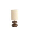 Stolová lampa Ø22x50,5 cm DANIALO potlač dreva hnedá+lano krémová