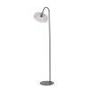 Stojaca lampa 45x29,5x160 cm SOLNA matná čierna + dymové sklo