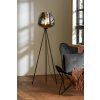 Stojanová lampa trojnožka Ø42x146 cm MAYSON dymové sklo+matná čierna