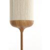 Stojaca lampa Ø23x159 cm DANIA potlač dreva prírodná + lano krémová