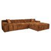 Pohovka Cube krásna škoricová 3-miestna + oddychová zóna pravá