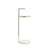 Príručný stolík Ø26x76 cm LEDA mramor biely + antický bronz