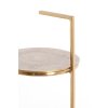 Príručný stolík Ø26x76 cm LEDA mramor biely + antický bronz