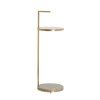 Príručný stolík Ø26x76 cm LEDA travertín hnedý+bronz